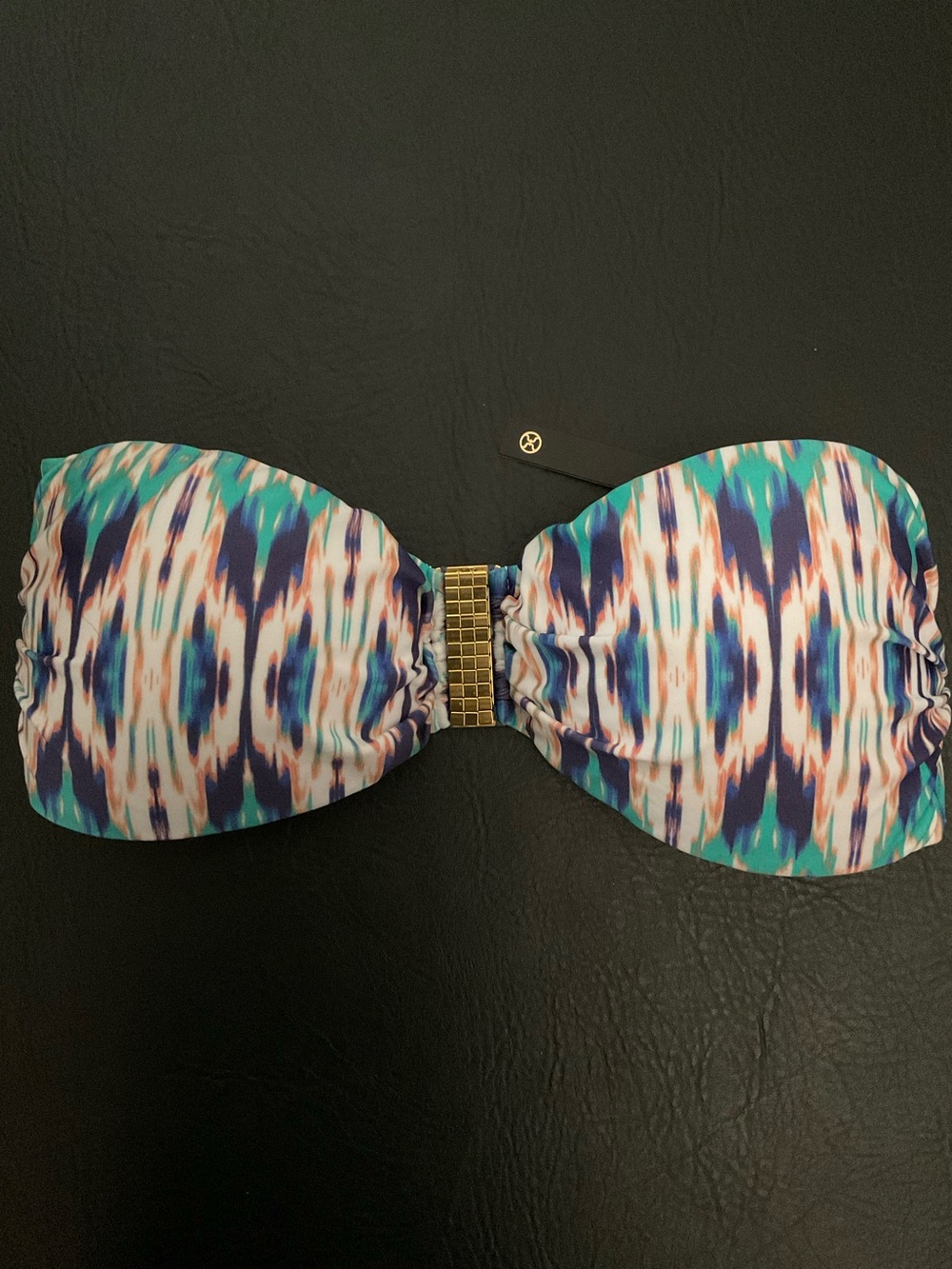 VIX Mirra Acqua Multicolor Bandeau Bikini Top Size D-Cup/XL NWT